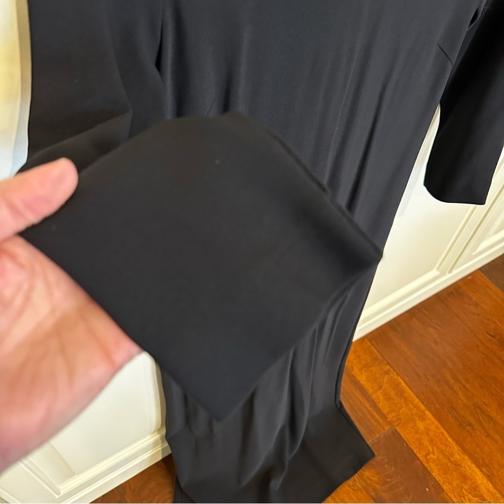 Boston Proper Minimalist Black Mockneck Column 3/4 Sleeve‎ Midi Dress Classic S - Picture 3 of 7